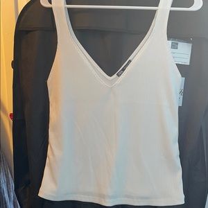 Zara double v neck ribbed tank